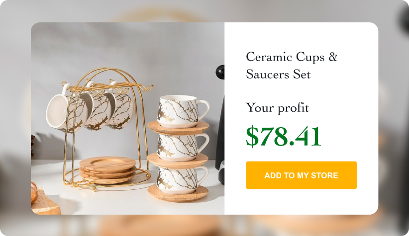 Ceramic Cups & Saucers Set