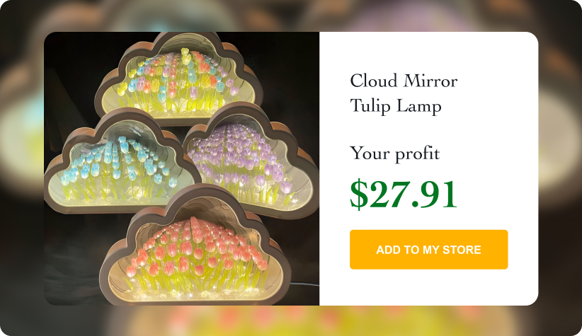 Cloud Mirror Tulip Lamp