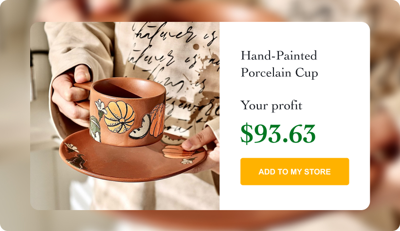Hand-Painted Porcelain Cup