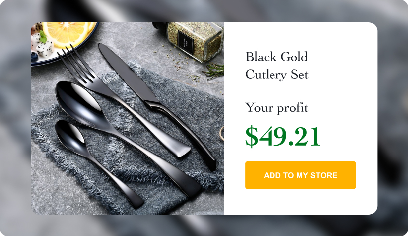 Black Gold Cutlery Set